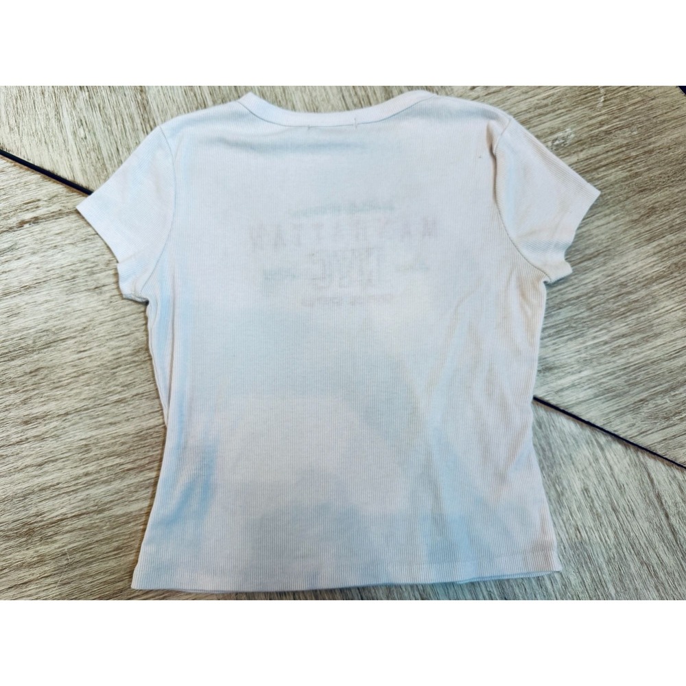 Harper & Ivy Manhattan NYC Athletic Division Ribbed Baby Tee Girls Large - Picture 8 of 8